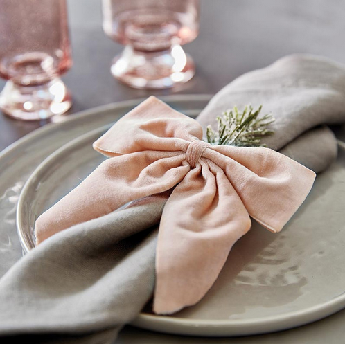 Pink Velvet Napkin Ties