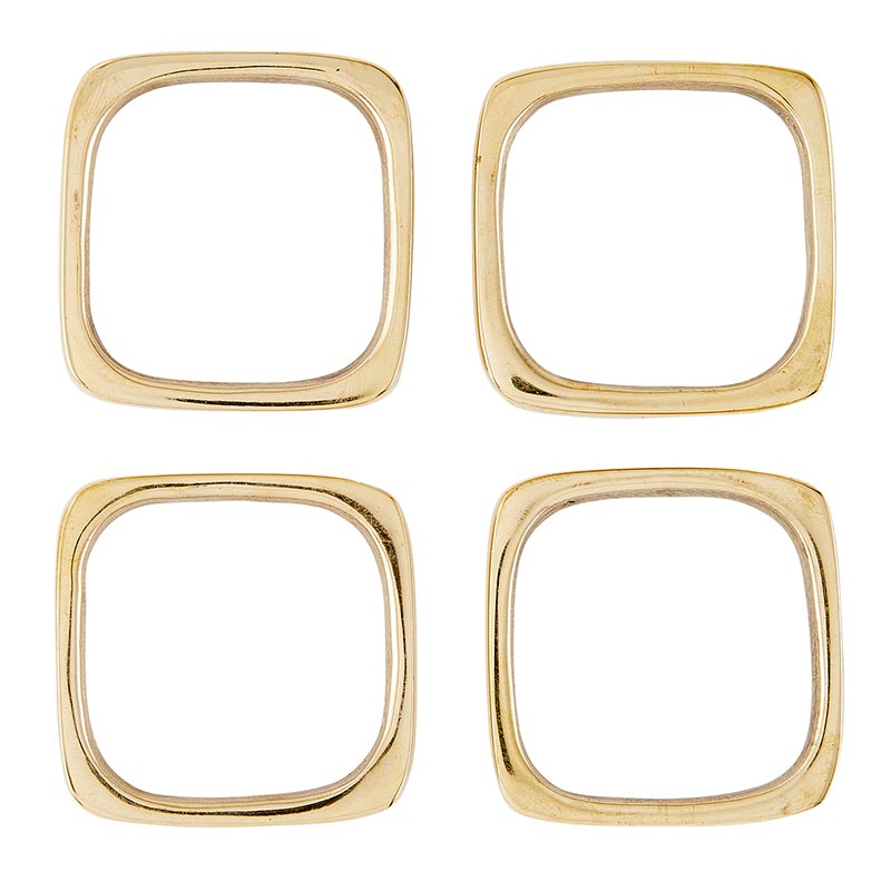 Square Brass Napkin Rings (Set of 4)